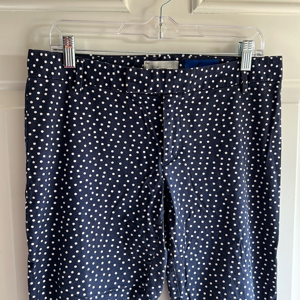 Gap slim cropped polka dot pants